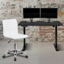 Load image into Gallery viewer, Adjustable Height Motorized Standing Desk & Swivel Chair Duo