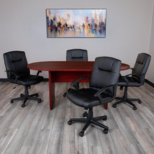 Load image into Gallery viewer, 5 Piece Mahogany Conference Table Set with 4 Black Task Chairs