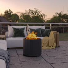 Load image into Gallery viewer, 19.5 inch Smokeless Outdoor Firepit, Natural Wood, Black