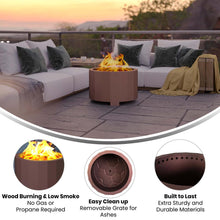 Load image into Gallery viewer, 27 inch Smokeless Outdoor Firepit, Natural Wood, Bronze