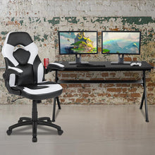 Load image into Gallery viewer, Gaming Desk and White/Black Racing Chair Set