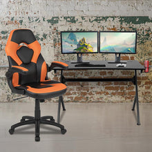 Load image into Gallery viewer, Black Gaming Desk and Orange/Black Racing Chair Set