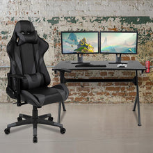 Load image into Gallery viewer, Black Gaming Desk and Gray/Black Reclining Gaming Chair Set