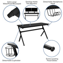 Load image into Gallery viewer, Gaming Desk and Red/Black Reclining Gaming Chair Set