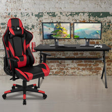 Load image into Gallery viewer, Gaming Desk and Red/Black Reclining Gaming Chair Set