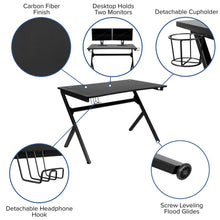 Load image into Gallery viewer, Black Gaming Desk and Red/Black Reclining Gaming Chair Set