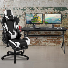 Load image into Gallery viewer, Gaming Desk and Black Footrest Reclining Gaming Chair Set