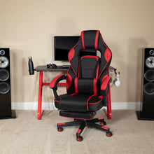 Load image into Gallery viewer, Red Gaming Desk/Headphone Hook & Red Reclining Back/Arms Gaming Chair