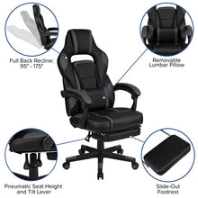 Load image into Gallery viewer, Black Gaming Desk/Headphone Hook/Monitor Stand & Black Back/Arms Gaming Chair