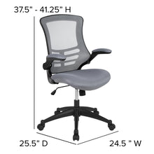 Load image into Gallery viewer, Mid-Back Dark Gray Mesh Swivel Ergonomic Task Office Chair with Flip-Up Arms