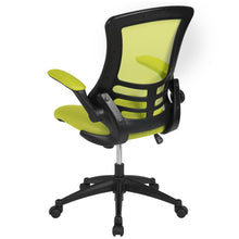 Load image into Gallery viewer, Mid-Back Green Mesh Swivel Ergonomic Task Office Chair with Flip-Up Arms