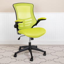 Load image into Gallery viewer, Mid-Back Green Mesh Swivel Ergonomic Task Office Chair with Flip-Up Arms