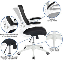 Load image into Gallery viewer, Mid-Back Black Mesh Swivel Ergonomic Task Office Chair