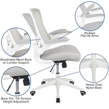 Load image into Gallery viewer, Mid-Back Light Gray Mesh Swivel Ergonomic Task Office Chair