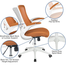 Load image into Gallery viewer, Mid-Back Tan Mesh Swivel Ergonomic Task Office Chair
