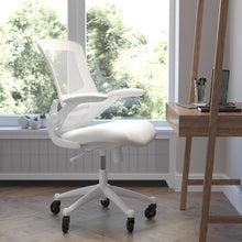 Load image into Gallery viewer, Mid-Back White Mesh Swivel Task Office Chair with White Frame