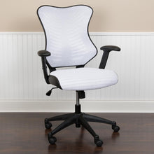 Load image into Gallery viewer, High Back Designer White Mesh Executive Swivel Office Chair with Adjustable Arms