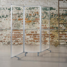 Load image into Gallery viewer, Acrylic Mobile Partition with Lockable Casters, 72"H x 24"L