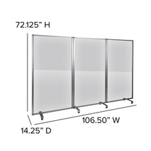 Load image into Gallery viewer, Acrylic Mobile Partition with Lockable Casters, 72"H x 36"L