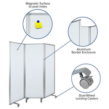 Load image into Gallery viewer, Mobile Magnetic Whiteboard Partition with Lockable Casters, 72"H x 24"W