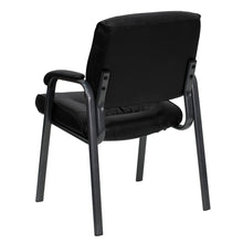 Load image into Gallery viewer, Black Executive Side Reception Chair with Titanium Gray Powder Coated Frame