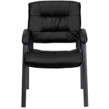 Load image into Gallery viewer, Black Executive Side Reception Chair with Titanium Gray Powder Coated Frame