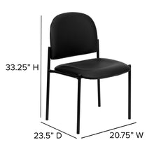 Load image into Gallery viewer, Comfort Black Vinyl Stackable Steel Side Reception Chair