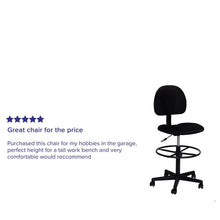 Load image into Gallery viewer, Black Fabric Drafting Chair (Cylinders: 22.5''-27''H or 26''-30.5''H)