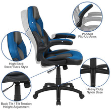 Load image into Gallery viewer, X10 Gaming Chair Racing Office Computer Swivel Chair, Blue/Black LeatherSoft