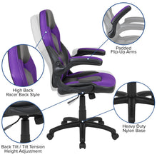 Load image into Gallery viewer, X10 Gaming Chair Racing Office Computer Swivel Chair, Purple/Black LeatherSoft
