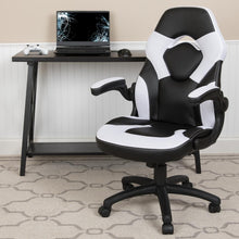 Load image into Gallery viewer, X10 Gaming Chair Racing Office Computer Swivel Chair, White/Black LeatherSoft