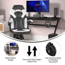 Load image into Gallery viewer, X10 Gaming Chair Racing Office Computer Chair, White/Black LeatherSoft