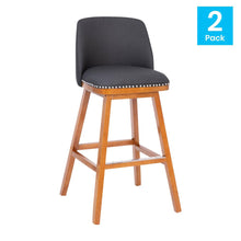 Load image into Gallery viewer, Set of 2 30 Inch Faux Linen Upholstered Barstools, Charcoal