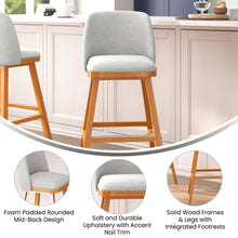 Load image into Gallery viewer, Set of 2 30 Inch Faux Linen Upholstered Barstools, Gray