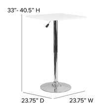 Load image into Gallery viewer, 23.75'' Adjustable Height White Wood Swivel Top Table