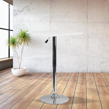 Load image into Gallery viewer, 23.75'' Adjustable Height White Wood Swivel Top Table