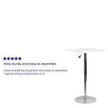Load image into Gallery viewer, 23.75'' Adjustable Height White Wood Swivel Top Table