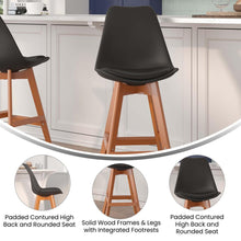 Load image into Gallery viewer, Set of 2 Counter Stools - 27 Inch Counter Stools - Wood Frame