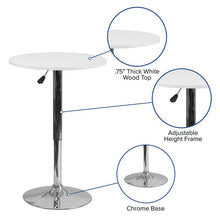 Load image into Gallery viewer, 23.75'' Round Adjustable Height White Wood Table