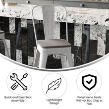 Load image into Gallery viewer, 24" High White Metal Indoor-Counter Height Stool with Removable Back
