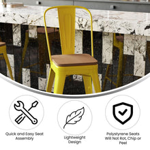Load image into Gallery viewer, 24" High Yellow Metal Indoor-Counter Height Stool with Removable Back