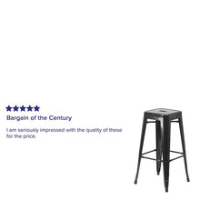 Load image into Gallery viewer, 30" High Backless Black Metal Indoor-Outdoor Barstool with Square Seat
