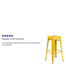 Load image into Gallery viewer, 30" High Backless Yellow Metal Indoor-Outdoor Barstool with Square Seat