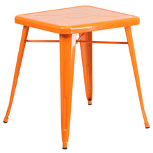 Load image into Gallery viewer, Commercial Grade 23.75" Square Orange Metal Indoor-Outdoor Table