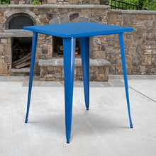 Load image into Gallery viewer, Commercial Grade 31.5" Square Blue Metal Indoor-Outdoor Bar Height Table