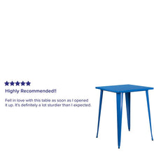 Load image into Gallery viewer, Commercial Grade 31.5" Square Blue Metal Indoor-Outdoor Bar Height Table