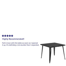 Load image into Gallery viewer, Commercial Grade 35.5" Square Black Metal Indoor-Outdoor Table