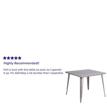 Load image into Gallery viewer, Commercial Grade 35.5" Square Silver Metal Indoor-Outdoor Table