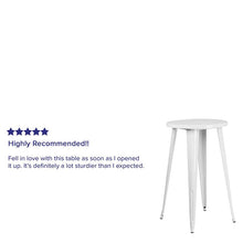 Load image into Gallery viewer, Commercial Grade 24" Round White Metal Indoor-Outdoor Bar Height Table