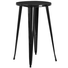 Load image into Gallery viewer, 24" Round Black Metal Indoor-Outdoor Bar Table Set with 2 Cafe Stools